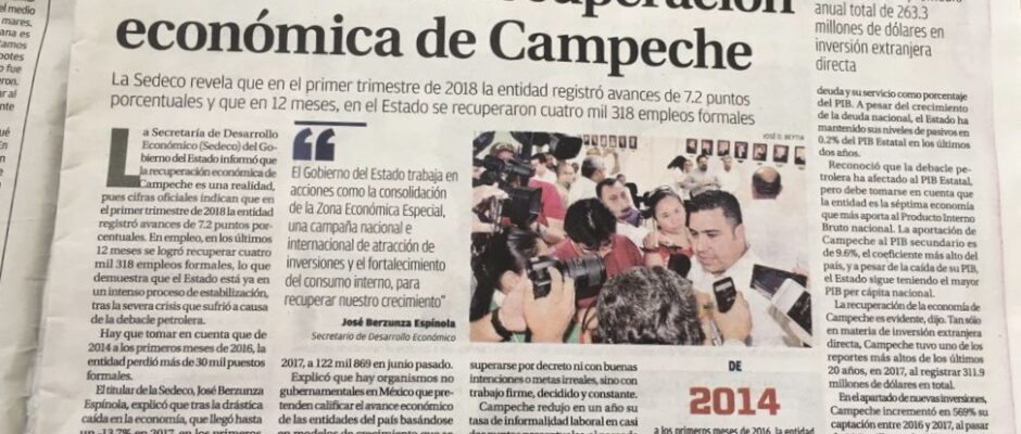Entre 2015 y 2019, Pepe Berzunza lideró una transformación en Campeche: de la crisis petrolera a la diversificación y la confianza en la gente.