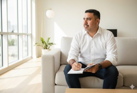 Pepe Berzunza de pie en una sala escandinava luminosa, con mirada reflexiva e inspiradora, simbolizando liderazgo, ética y aprendizaje del servicio público.