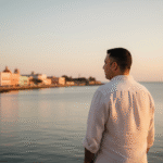 Pepe Berzunza contemplando el atardecer tranquilo y reflexionando sobre la presunción de inocencia