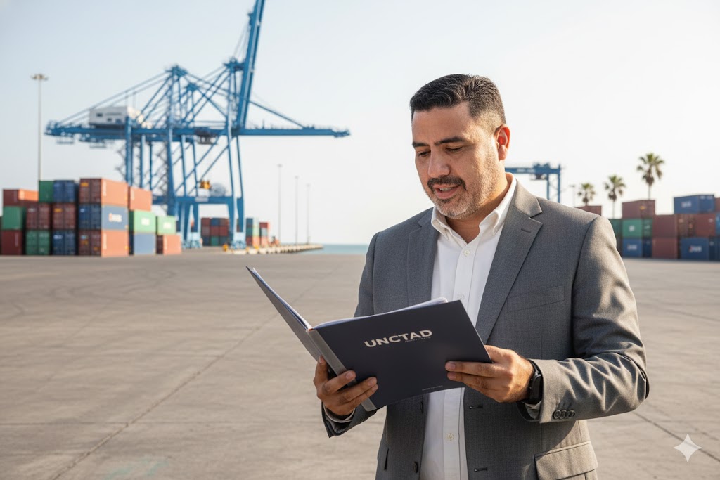 “Pepe Berzunza trabajando con la UNCTAD en el diseño de la Zona Económica Especial de Seybaplaya, Campeche, durante la etapa de cooperación internacional para el desarrollo económico.”
