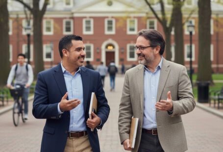 Pepe Berzunza en la Harvard Kennedy School conversando con el profesor Matt Andrews sobre la implementación de políticas públicas y la construcción de capacidades estatales a través del enfoque PDIA.